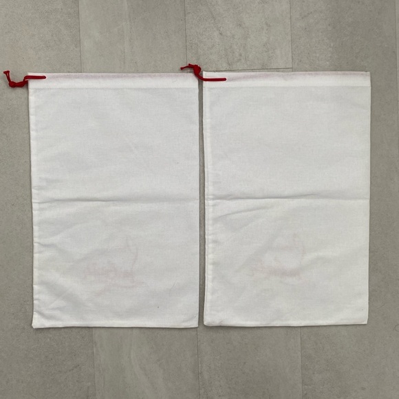 BRAND NEW! Set of 2 - Christian Louboutin White Drawstring Shoe Dustbags - Picture 3 of 6